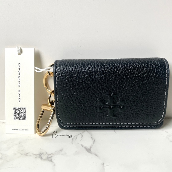 ❌SOLD❌ New Tory Burch Thea Flap Card Case Keychain Wallet - Picture 2 of 9